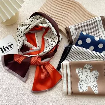 Новые шарфы Шелковые шарфы Женские весенние и осенние длинные декоративные профессиональные шарфы Летние тонкие стили в сочетании с рубашками Стильные 16*150cm