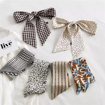 Новые шарфы Шелковые шарфы Женские весенние и осенние длинные декоративные профессиональные шарфы Летние тонкие стили в сочетании с рубашками Стильные 7*110cm