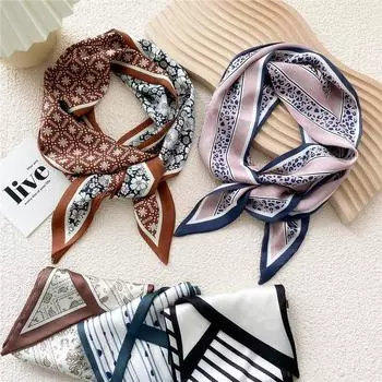 Новые шарфы Шелковые шарфы Женские весенние и осенние длинные декоративные профессиональные шарфы Летние тонкие стили в сочетании с рубашками Стильные 13*150cm