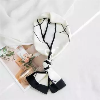 Новые шарфы Шелковые шарфы Женские весенние и осенние длинные декоративные профессиональные шарфы Летние тонкие стили в сочетании с рубашками Стильные 14*145cm