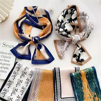 Новые шарфы Шелковые шарфы Женские весенние и осенние длинные декоративные профессиональные шарфы Летние тонкие стили в сочетании с рубашками Стильные 14*145cm