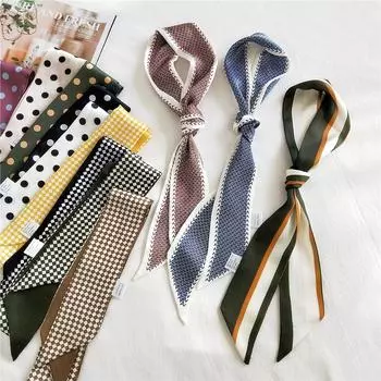 Новые шарфы Шелковые шарфы Женские весенние и осенние длинные декоративные профессиональные шарфы Летние тонкие стили в сочетании с рубашками Стильные 6*125cm