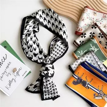 Новые шарфы Шелковые шарфы Женские весенние и осенние длинные декоративные профессиональные шарфы Летние тонкие стили в сочетании с рубашками Стильные 12*145cm