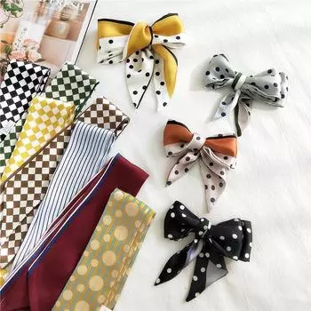 Новые шарфы Шелковые шарфы Женские весенние и осенние длинные декоративные профессиональные шарфы Летние тонкие стили в сочетании с рубашками Стильные 6*125cm