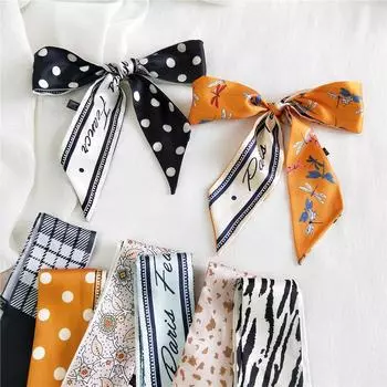 Новые шарфы Шелковые шарфы Женские весенние и осенние длинные декоративные профессиональные шарфы Летние тонкие стили в сочетании с рубашками Стильные 6*100cm