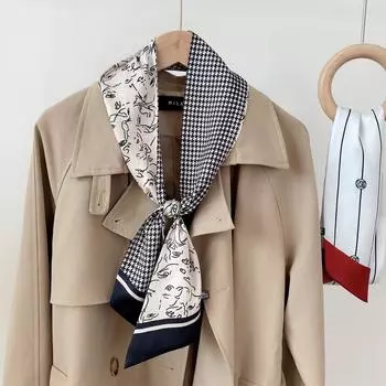 Новые шарфы Шелковые шарфы Женские весенние и осенние длинные декоративные профессиональные шарфы Летние тонкие стили в сочетании с рубашками Стильные 9*110cm