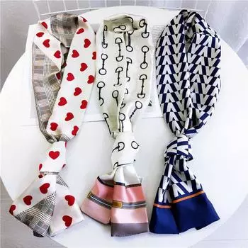 Новые шарфы Шелковые шарфы Женские весенние и осенние длинные декоративные профессиональные шарфы Летние тонкие стили в сочетании с рубашками Стильные 15*145cm