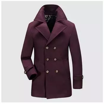 Новые шерстяные пальто осень-зима для мужчин, повседневно-деловой стиль, большой размер, свободный, воротник-стойка, шерстяные пальто средней длины M