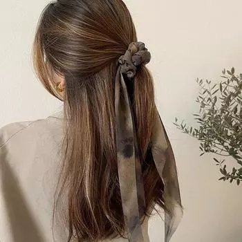 Новые шифоновые резинки для волос с принтом тай-дай, длинные ленты для волос, эластичные резинки для волос, женские, для девочек, бант, держатель для хвостика, аксессуары для волос