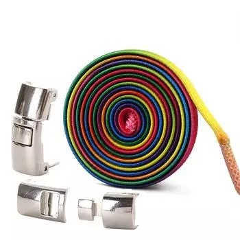 Новые шнурки для обуви без завязок, эластичные шнурки с замком для детей и взрослых, быстрые ленивые шнурки с металлическим замком, шнурки для обуви 0.8mm-100cm