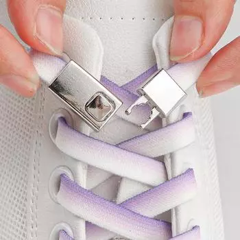 Новые шнурки для обуви без завязок, плоские цветные эластичные шнурки с градиентом без завязок, резинки для обуви, женские и мужские -