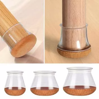 Новые силиконовые чехлы на ножки стульев, прозрачные нескользящие чехлы на ножки мебели, снижающие уровень шума, чехлы для ног диванов и столов, защитный силиконовый чехол для пола S-4PCS