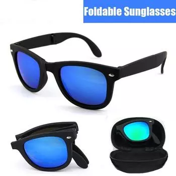 Новые складные солнцезащитные очки для женщин, роскошные очки в маленькой оправе, мужские дизайнерские очки для путешествий Gafas, красочные UV400, уличные очки с коробкой As picture shown