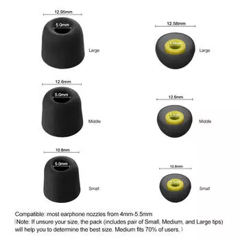 Новые сменные вкладыши для пчел с эффектом памяти, хлопковые силиконовые наушники из пены с эффектом памяти, 6 пар