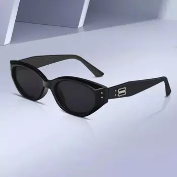 Новые солнцезащитные очки GM в стиле ретро «кошачий глаз», женские солнцезащитные очки с маленьким лицом, элитные солнцезащитные очки в маленькой оправе для уличной съемки, пикантные солнцезащитные очки для девочек чёрный