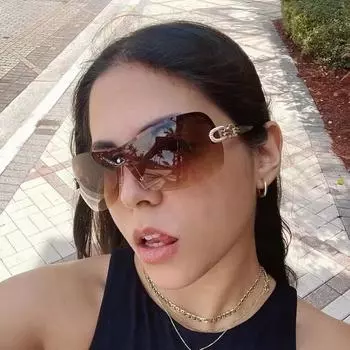 Новые солнцезащитные очки Y2K без оправы женские однотонные модные овальные солнцезащитные очки трендовые женские очки UV400