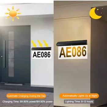 Новые солнечные дверные вывески, уличные водонепроницаемые 30 светодиодов, цифровые настенные светильники для адресного номера, дверного проема, садовые светильники