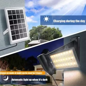 Новые солнечные светодиодные прожекторы двухцветные переключатели для сада, улицы, уличные водонепроницаемые солнечные светильники для сарая, ландшафтный аккумулятор 4000 мАч чёрный