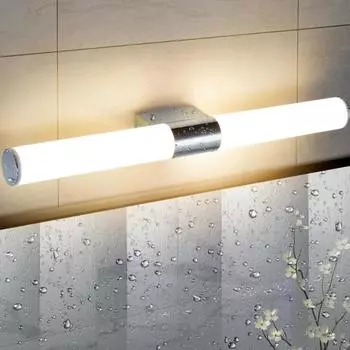 Новые современные и стильные светодиодные водонепроницаемые светильники для зеркала в ванной комнате, идеально подходящие для модных настенных светильников в гостиничном инжиниринге 46CM 12W серебряный