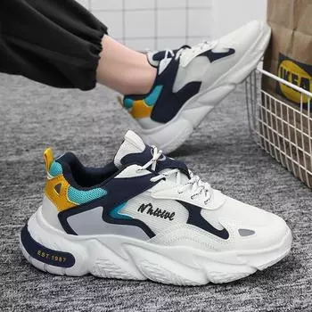 Новые спортивные кроссовки для мужчин весна-лето дышащие универсальные кроссовки на платформе для бега модные износостойкие кроссовки для тенниса 39 синий