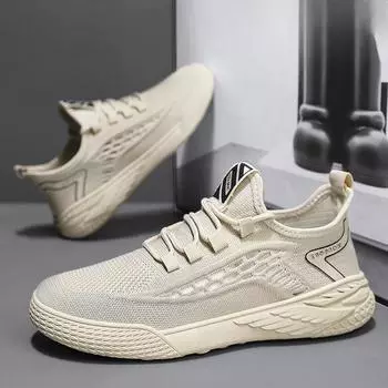 Новые спортивные кроссовки Flyknit для мужчин, дышащая и пахучая сетчатая обувь, повседневные кроссовки 39 чёрный