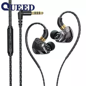 Новые спортивные наушники Проводные наушники-вкладыши с басами и проводным микрофоном 3.5mm белый