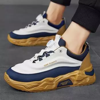 новые спортивные повседневные туфли с вращающейся пряжкой студенческие туфли для мужчин молодежная уличная мода мужская обувь нескользящие кроссовки 44