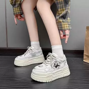 Новые спортивные туфли для серфинга из бархата, маленькие, осенние и зимние, на платформе, белые туфли, женские, повседневные, модные, повседневные и удобные 35