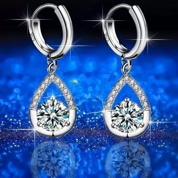 Новые средние и длинные серьги «Слезы ангела» с имитацией серебра и циркония, простые серьги-капли