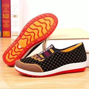 Новые старые пекинские туфли из ткани, женская мода, плоский каблук, женская обувь для весенних ножек, для среднего и пожилого возраста, неглубокий носок, нескользящая обувь для мам и женщин, поют 35