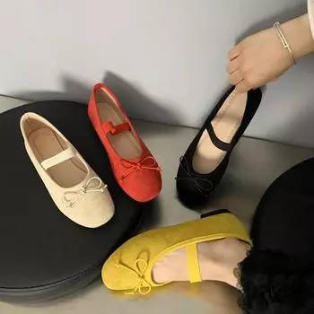 Новые стильные элегантные туфли женские туфли на плоской подошве с бантом и неглубоким носком мягкие повседневные женские кроссовки с квадратным носком платье балетки бабочка 36 чёрный