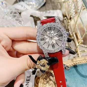 Новые стильные часы для женщин, модные и универсальные, Baby s Breath, часы со стразами, кварцевые часы, водонепроницаемые женские часы