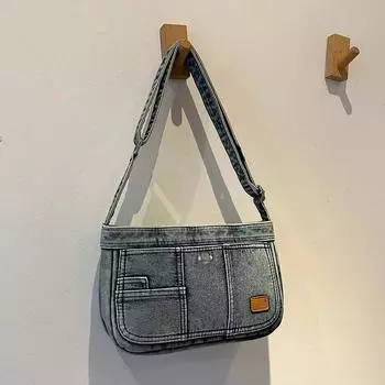 Новые стильные джинсовые квадратные сумки на плечо повседневные универсальные эксклюзивные дизайнерские супер крутые сумки через плечо