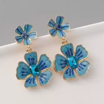 Новые стильные креативные металлические серьги с капающим маслом в виде цветка для женщин, милые серьги-гвоздики с цветком вишни в форме плюмерии, ювелирные украшения для вечеринок розовый