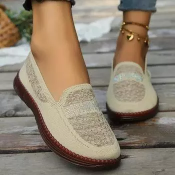 Новые стильные легкие повседневные элегантные женские туфли со стразами, модные простые удобные плоские кроссовки Zapatos Mujer 36