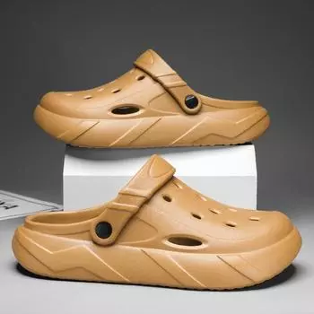 Новые стильные летние легкие мужские и женские тапочки с отверстиями унисекс для улицы сандалии на платформе мягкие пляжные нескользящие спортивные туфли для пар 36