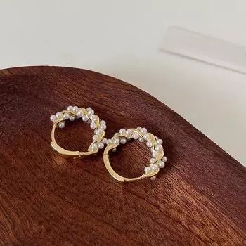 Новые стильные модные маленькие свежие спиральные круглые серьги