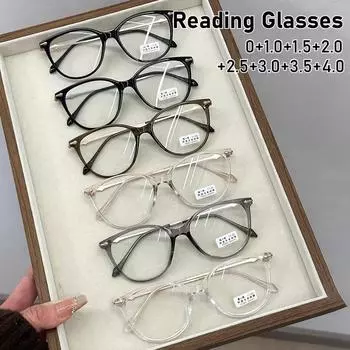 Новые стильные модные очки для чтения для женщин и мужчин, винтажная овальная оправа «кошачий глаз», пресбиопия, унисекс, модные очки, блокирующие синий свет Anti-blue flat light
