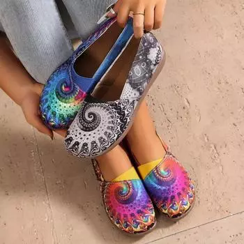 Новые стильные модные женские туфли Базовые женские туфли на плоской подошве Трендовые повседневные туфли на плоской подошве Туфли на танкетке с круглым носком Женские одинарные туфли 36 синий