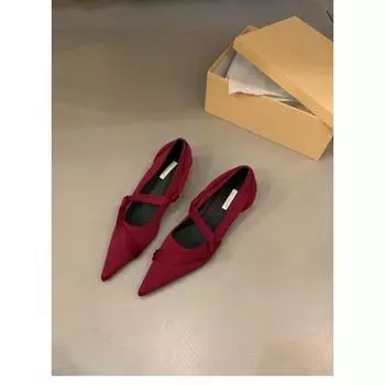 Новые стильные модные женские туфли из сатина на плоской подошве женские туфли с острым носком на тонком низком каблуке туфли Мэри Джейн женские туфли-лодочки на ремне Zapatos Mujer 36 чёрный