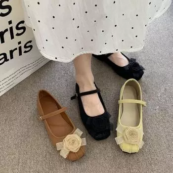 Новые стильные модные женские туфли на плоской подошве с цветочным принтом, повседневные туфли с закрытым носком, роскошные туфли на плоской подошве, дизайнерские туфли на мягкой подошве для женщин, туфли на плоской подошве 35 абрикосовый