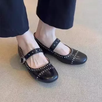 Новые стильные модные женские туфли в стиле ретро, мягкие мокасины, удобные туфли Мэри Джейн на плоской подошве, удобная и элегантная женская обувь 35 бежевый
