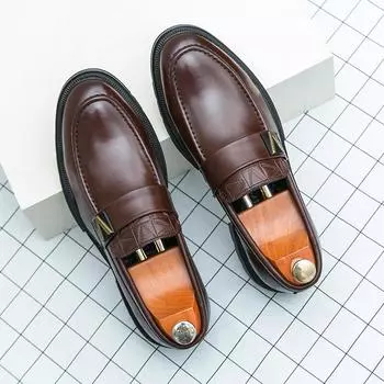 Новые стильные мужские кожаные туфли на платформе, кожаные туфли-броги в британском стиле, мужские классические свадебные туфли, большой размер 48 38 чёрный