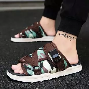 Новые стильные мужские летние туфли, парусиновые тапочки, модные парные тапочки, шлепанцы, удобная обувь, повседневные тапочки 36-44 5