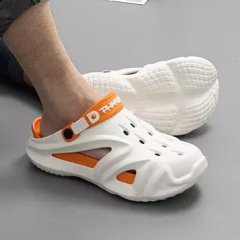 Новые стильные мужские летние уличные тапочки, модные сандалии, уличные нескользящие мужские уличные пляжные сандалии, садовая обувь 40-41
