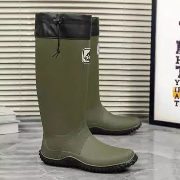 Новые стильные мужские поварские туфли, длинные, высококачественные, фермерские, резиновые сапоги для мужчин, водонепроницаемые, дизайнерские, модные, рабочие, для взрослых, для мужчин, для рыбалки 36-37 чёрный