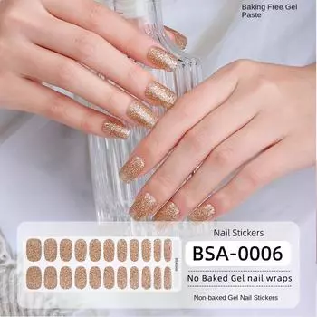 Новые стильные наклейки для маникюра, однотонные зеленые луковые порошки, гелевые наклейки для маникюра без запекания, гелевые наклейки для ногтей BSA-0006