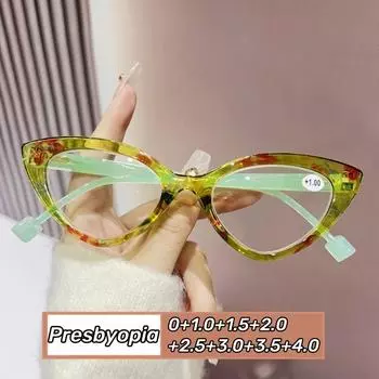 Новые стильные очки для чтения «кошачий глаз» для женщин, унисекс, модные очки для пресбиопии в маленькой оправе, мужские очки с защитой от синего света 0+4.0 0