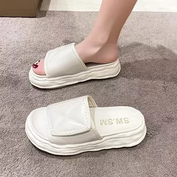 Новые стильные однотонные женские тапочки 2024 года, модная повседневная женская обувь, женская обувь для отдыха на природе, обувь для женщин, тапочки для женщин 35 бежевый