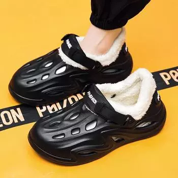 Новые стильные парные тапочки индивидуальные тапочки из ЭВА дышащие красивые модные трендовые универсальные молодежные модные легко чистить 36-37 чёрный